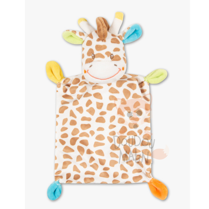  baby comforter giraffe brown yellow green blue orange 